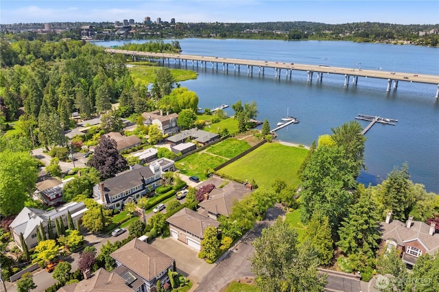 2530 39th Ave E, Seattle, WA 98112 - aerial view of residential area featuring a notable bridge and a nearby body of water