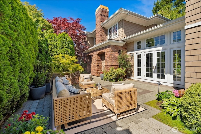 2530 39th Ave E, Seattle, WA 98112 - view of patio featuring french doors and outdoor lounge area