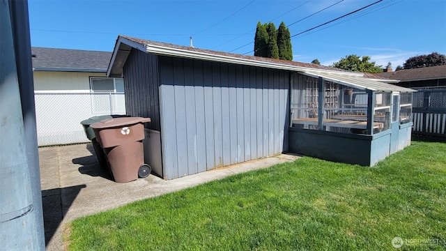 3129 Hudson St, Longview, WA 98632 - view of property exterior with an outbuilding and a shingled roof