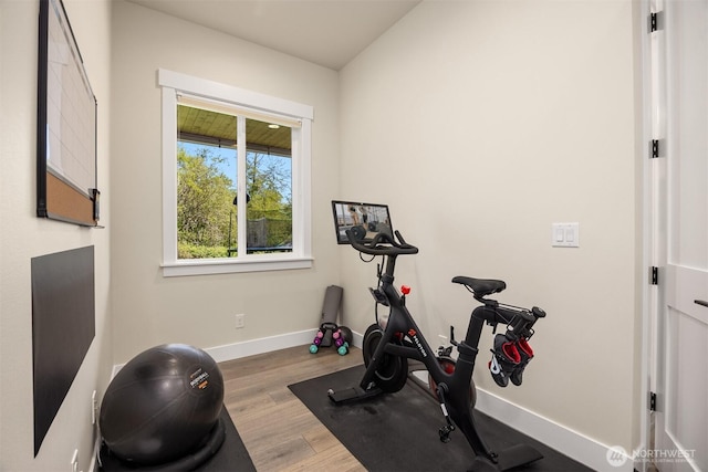 8650 NE Reserve Way, Bainbridge Island, WA 98110 - exercise area featuring baseboards and wood finished floors