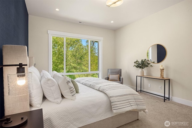8650 NE Reserve Way, Bainbridge Island, WA 98110 - bedroom with carpet, baseboards, and recessed lighting