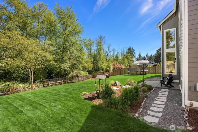 8650 NE Reserve Way, Bainbridge Island, WA 98110 - view of yard with a trampoline
