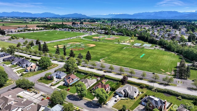 624 E Maberry Dr, Lynden, WA 98264 - aerial overview of property's location with mountains and nearby suburban area
