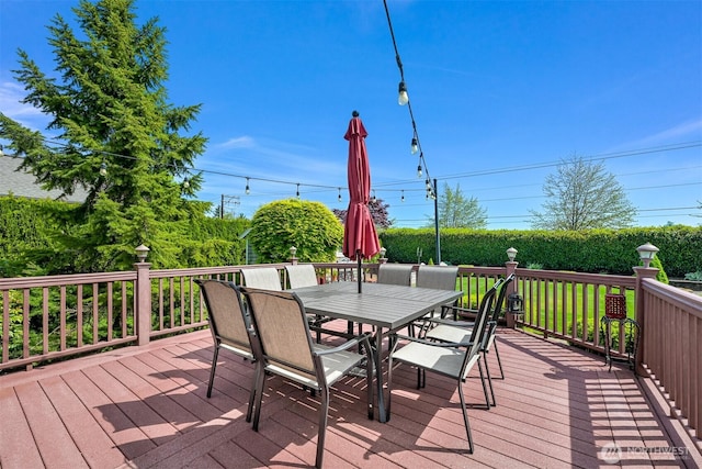 624 E Maberry Dr, Lynden, WA 98264 - wooden terrace with outdoor dining area