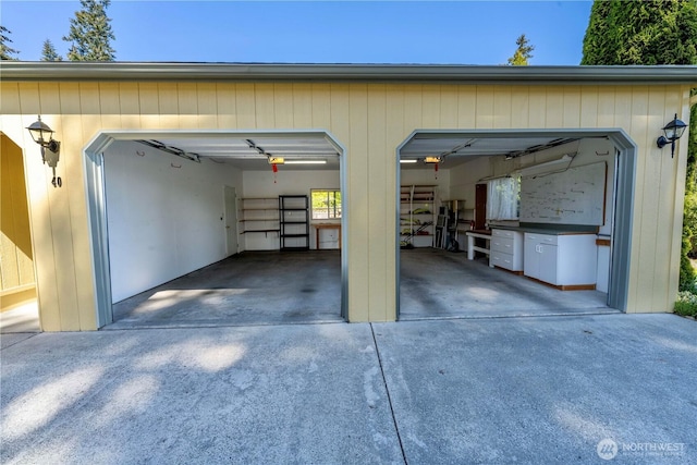 view of garage