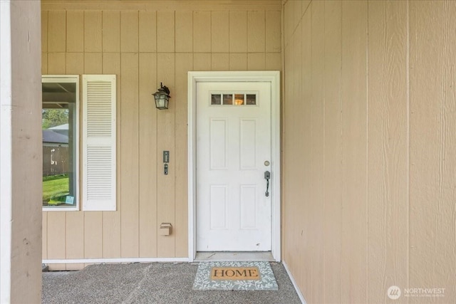 view of exterior entry