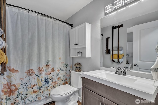 bathroom with toilet and vanity