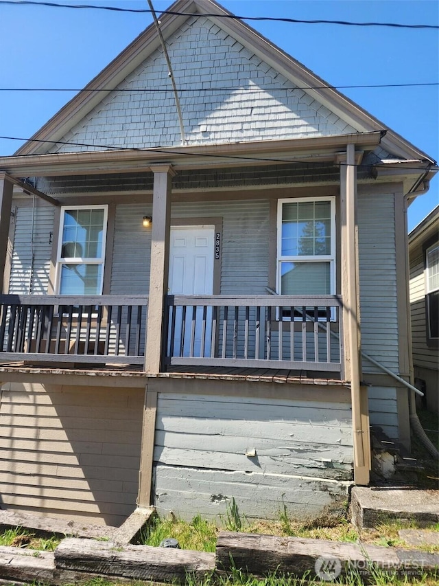 view of front of home with a porch