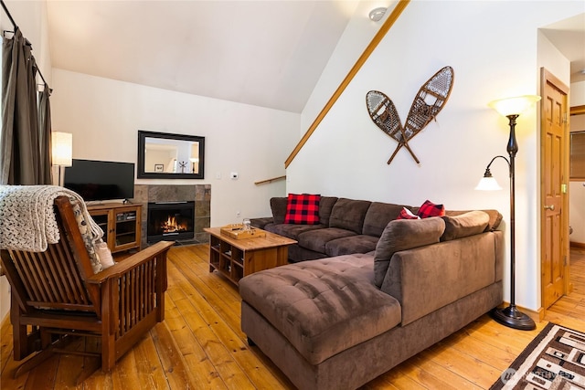 12026 Shuksan Rim Dr, Deming, WA 98244 - living room featuring light wood-type flooring and a fireplace