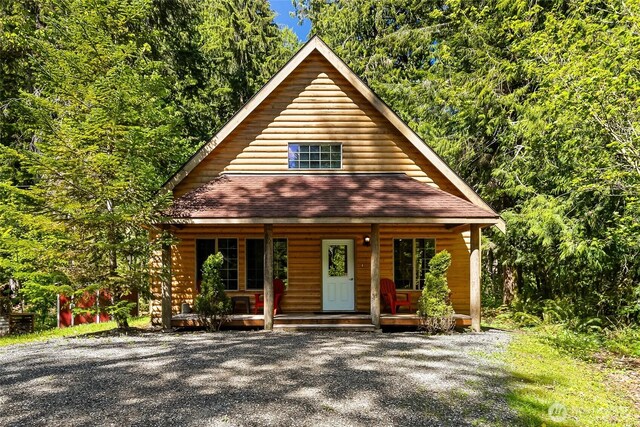 12026 Shuksan Rim Dr, Deming, WA 98244 - view of front of property with a porch and a shingled roof
