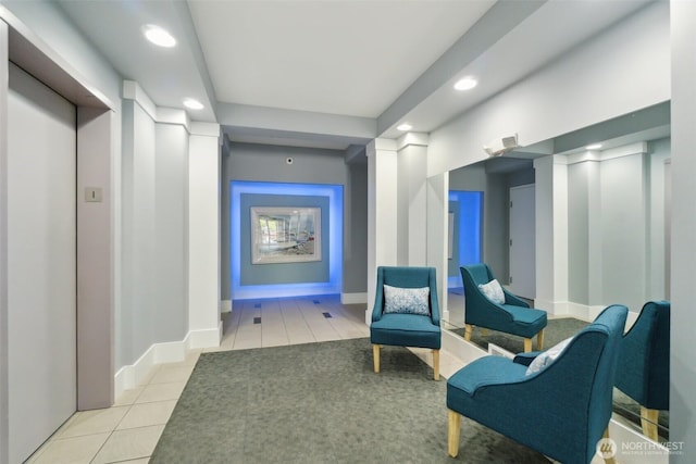 lobby featuring recessed lighting