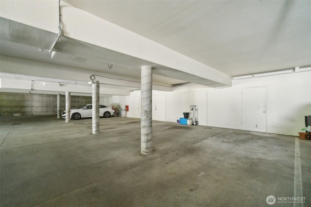 view of parking garage