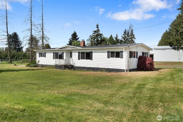 252 Romerman Rd, Chehalis, WA 98532 - view of front of house featuring a front lawn and a chimney