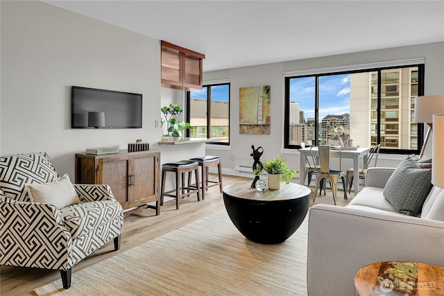 1105 Spring St Unit 1306, Seattle, WA 98104 - living area with light wood-style floors