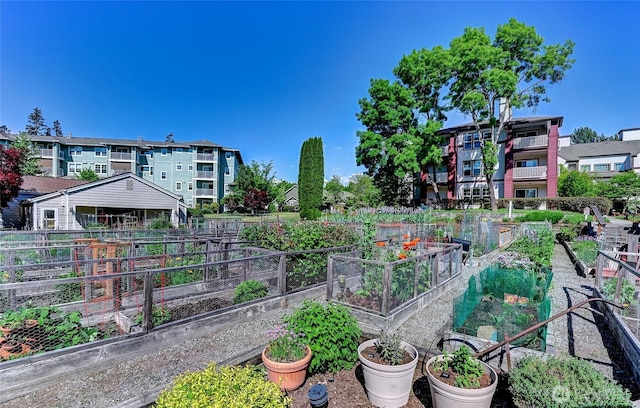 view of community with a garden
