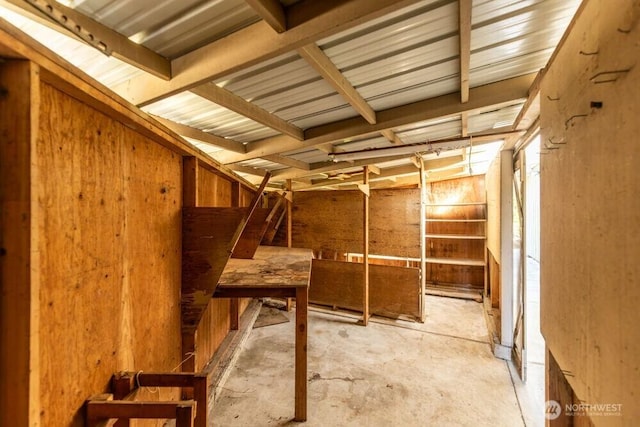 view of unfinished attic