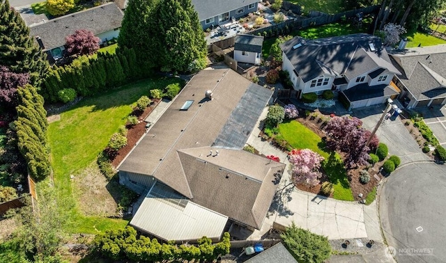 bird's eye view featuring a residential view