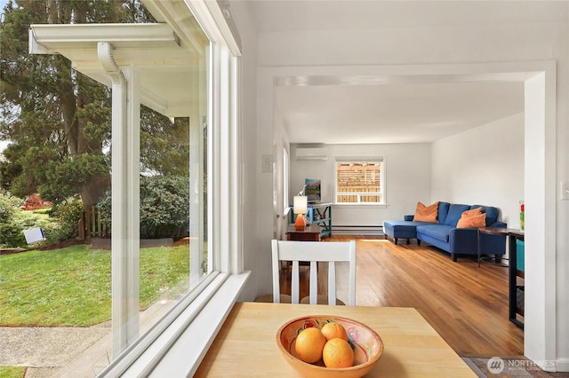 interior space featuring a wall mounted AC