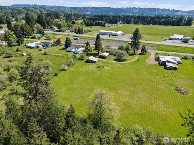 aerial view with a rural view