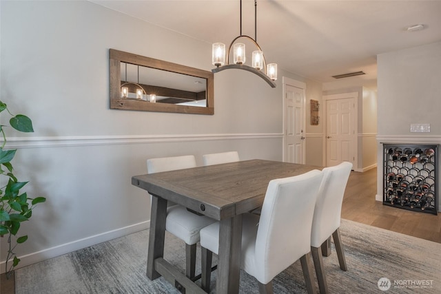 2656 168th Ave NE, Bellevue, WA 98008 - dining space with wood finished floors, baseboards, and a chandelier