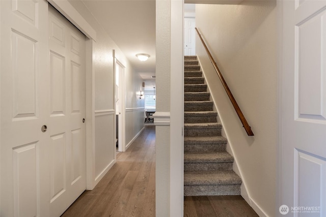 2656 168th Ave NE, Bellevue, WA 98008 - staircase featuring wood finished floors and baseboards