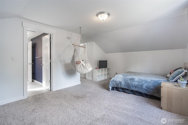 2656 168th Ave NE, Bellevue, WA 98008 - carpeted bedroom featuring vaulted ceiling and baseboards