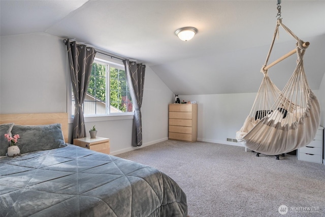 2656 168th Ave NE, Bellevue, WA 98008 - bedroom featuring lofted ceiling, carpet flooring, and baseboards