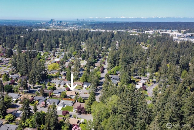 2656 168th Ave NE, Bellevue, WA 98008 - aerial view of property and surrounding area featuring a heavily wooded area
