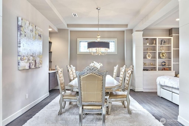 3319 Burnett Ave N, Renton, WA 98056 - dining area with wood finished floors, a chandelier, and a raised ceiling