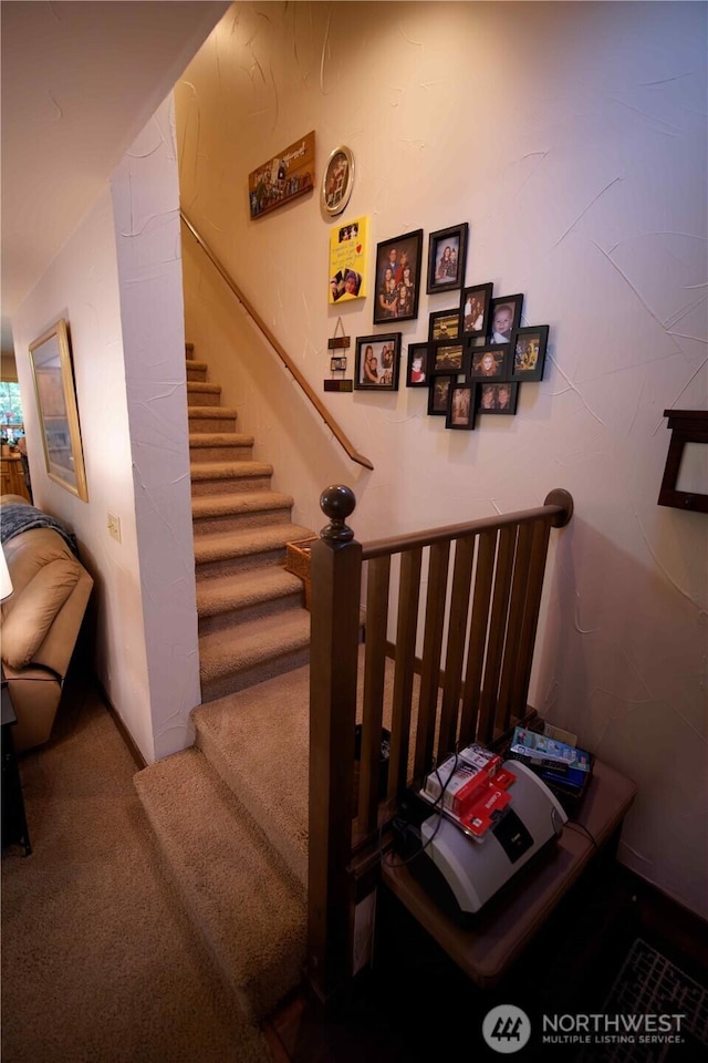 stairway with carpet