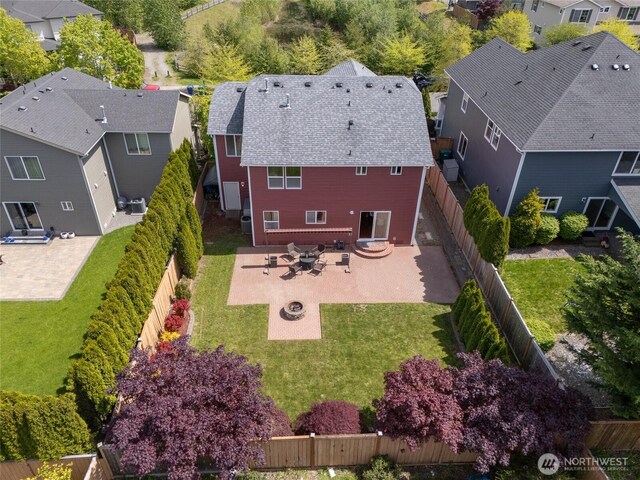 aerial perspective of suburban area