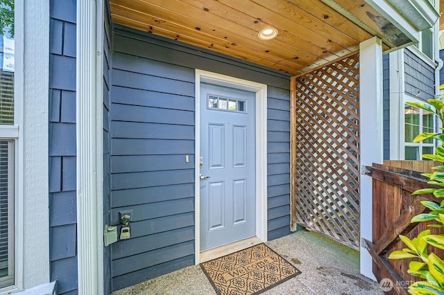 view of exterior entry