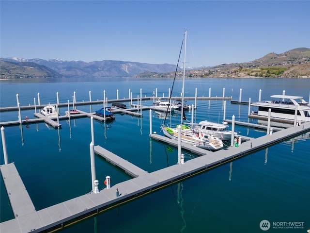 1350 W Woodin Ave, Chelan, WA 98816 - view of dock with a water and mountain view