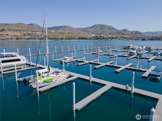 1350 W Woodin Ave, Chelan, WA 98816 - view of dock with a water and mountain view