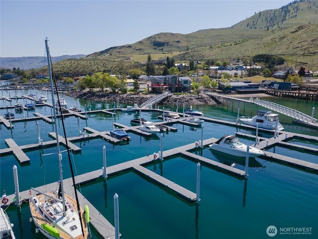 1350 W Woodin Ave, Chelan, WA 98816 - view of dock with a water and mountain view