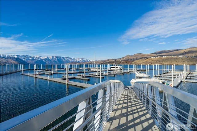 1350 W Woodin Ave, Chelan, WA 98816 - view of dock featuring a water and mountain view