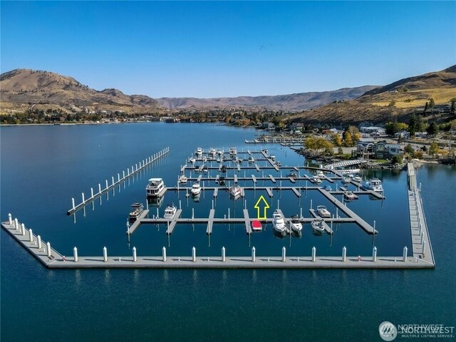1350 W Woodin Ave, Chelan, WA 98816 - view of dock featuring a water and mountain view