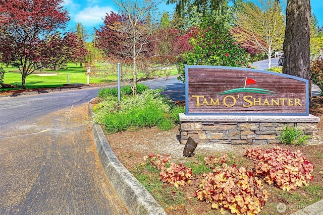 view of community sign