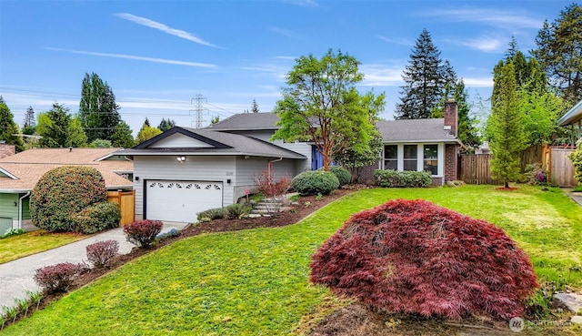 12219 SE 64th Pl, Bellevue, WA 98006 - ranch-style home with a chimney, driveway, and a garage