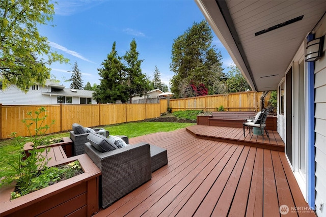 12219 SE 64th Pl, Bellevue, WA 98006 - wooden terrace featuring a fenced backyard