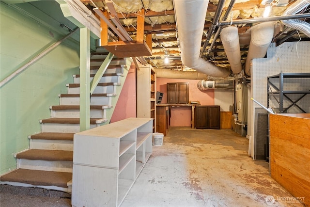 1639 21st Ave, Longview, WA 98632 - unfinished below grade area with stairs