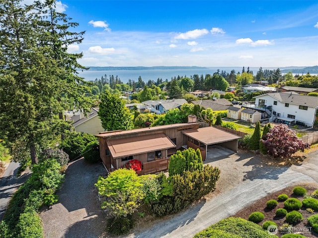 517 S 212th St, Des Moines, WA 98198 - aerial view of residential area featuring a large body of water