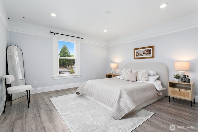 624 S Lawrence St, Tacoma, WA 98405 - bedroom featuring light wood-style flooring, baseboards, and recessed lighting