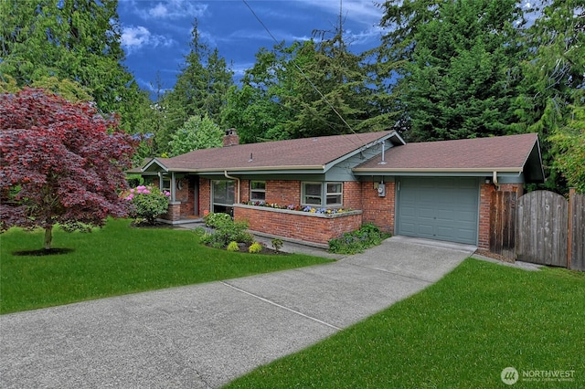 10733 14th Ave NE, Seattle, WA 98125 - single story home featuring an attached garage, brick siding, driveway, and a chimney