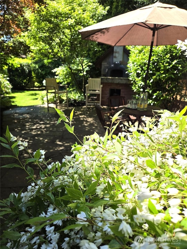 10733 14th Ave NE, Seattle, WA 98125 - exterior view of an outdoor brick fireplace