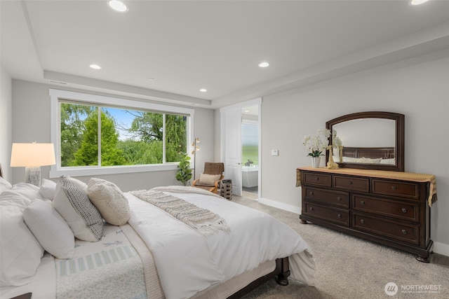 4161 86th Ave SE, Mercer Island, WA 98040 - bedroom featuring recessed lighting, light colored carpet, and baseboards