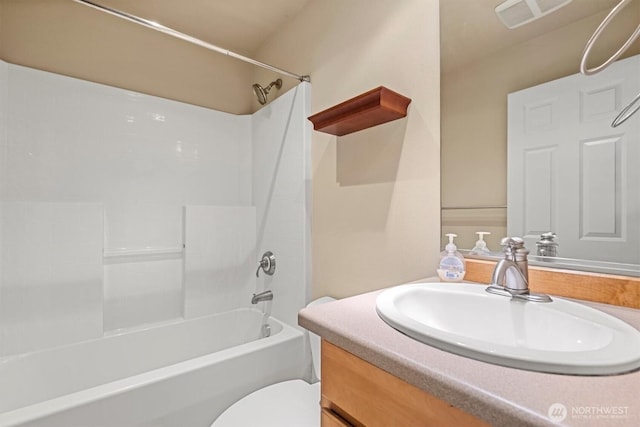 5305 Military Rd E Unit D, Tacoma, WA 98446 - bathroom with vanity, washtub / shower combination, and toilet