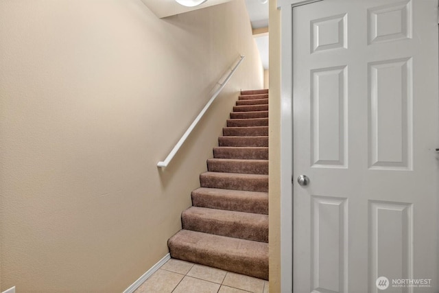 5305 Military Rd E Unit D, Tacoma, WA 98446 - stairway featuring tile patterned flooring and baseboards