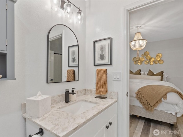 455 Newport Way NW Unit 302, Issaquah, WA 98027 - bathroom with wood finished floors, vanity, and ensuite bathroom