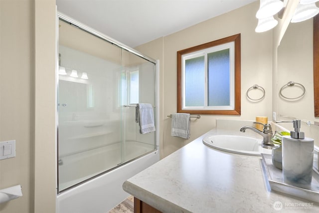 206 Kelly Rd, Bellingham, WA 98226 - bathroom with vanity and combined bath / shower with glass door